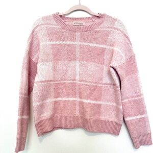 Philosophy pink plaid crewneck cropped sweater size XS